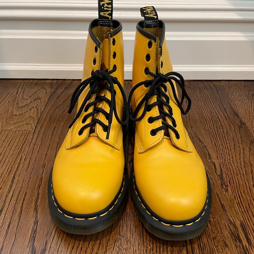 Yellow Doc Martens-Size 8M, 9L-Just like new!